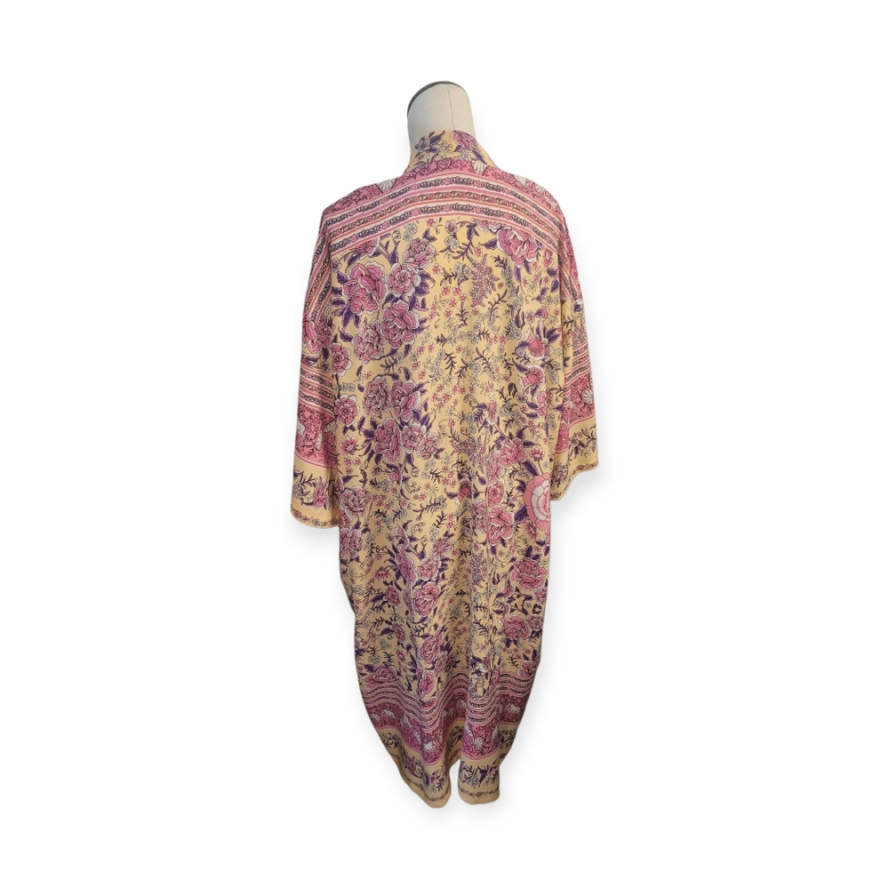 Bohemian-style Long Kimono Duster Robe - Picture 3 of 6